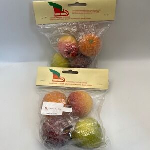 Christmas Tree Shops Sugared Fruit Ornaments 2 Packs of 4 Deadstock cottagecore